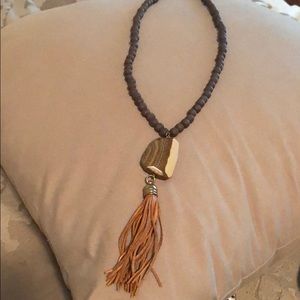 Beaded tassel necklace